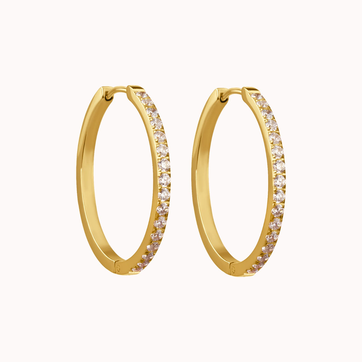 Medium Classic Diamond Hoop Earrings